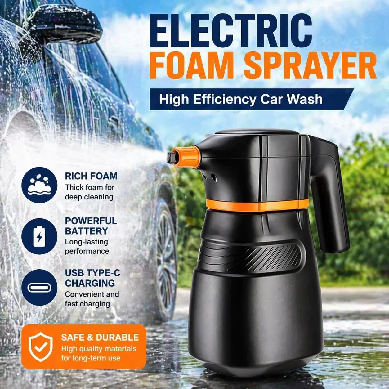 Foam Cannon Car Wash - Electric Foam Sprayer Car Wash Clean