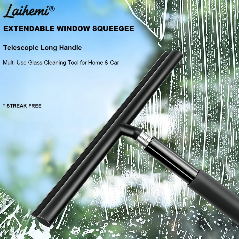 Telescopic Long Handle Window  - Glass Cleaner Streak recension och pris
