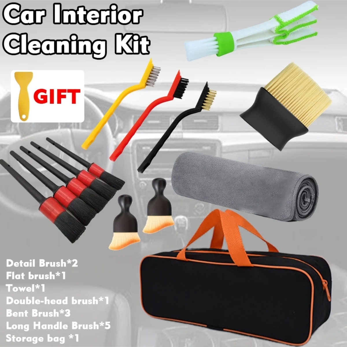 1-15Pcs Car Cleaning Detailing - Dirt Brush Interior recension och pris