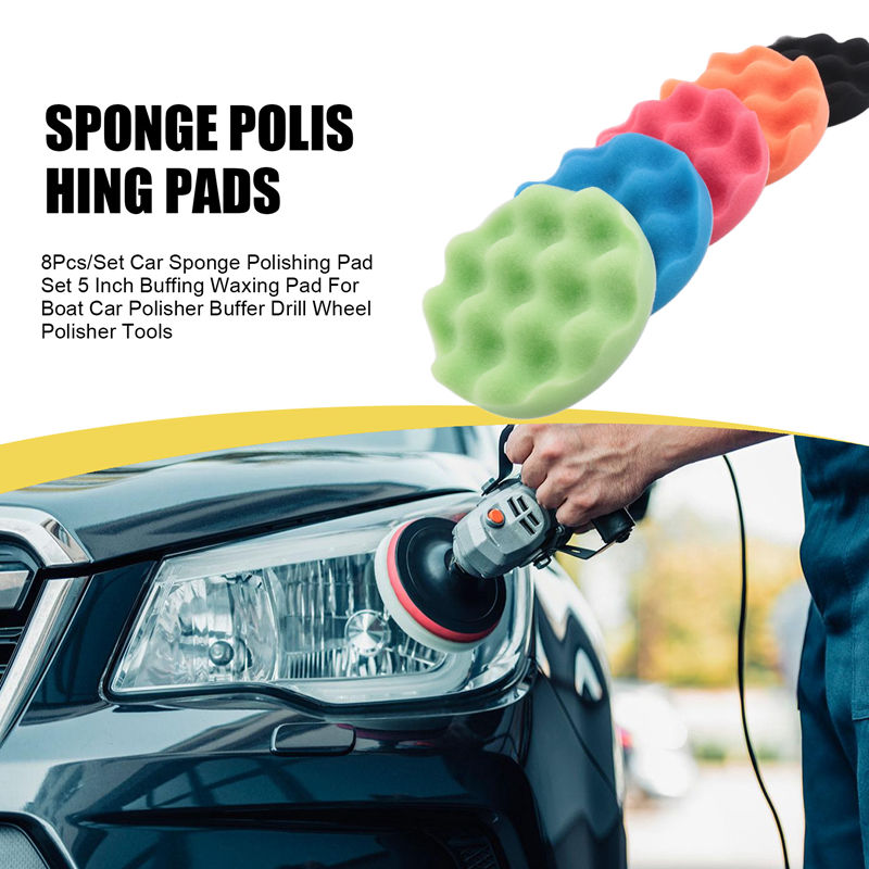 ABJA-8Pcs/Set Car Sponge Polis - Polish Pad Set Buffer recension och pris