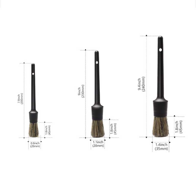 3Pcs Natural Boar Hair Car Det - Interior Detailing Kit recension och pris