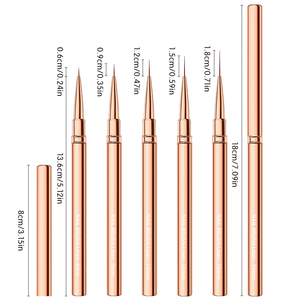 1/3/5pcs Nail Art Liner Brushe - Detailing Brush Set recension och pris