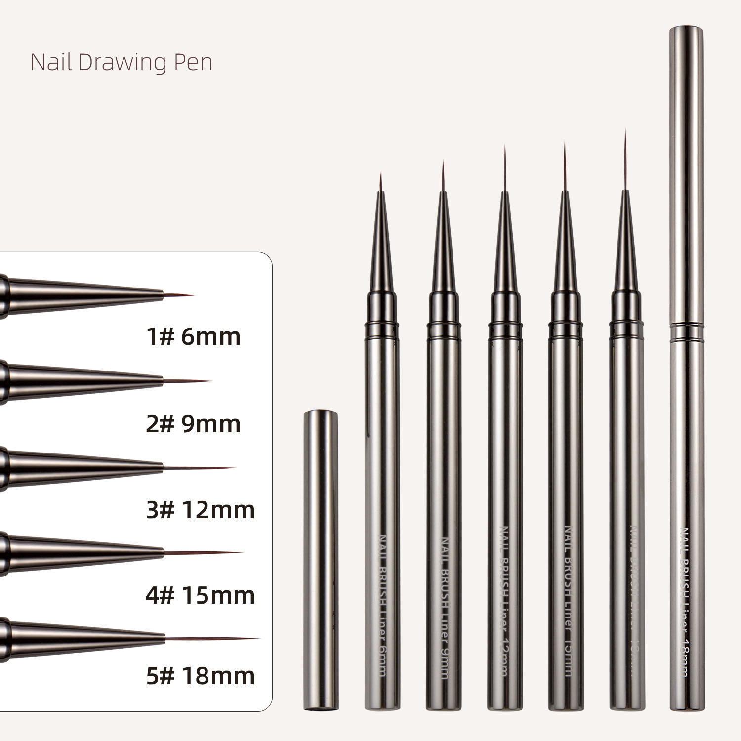 1/3/5pcs Nail Art Liner Brushe - Detailing Brush Set recension och pris