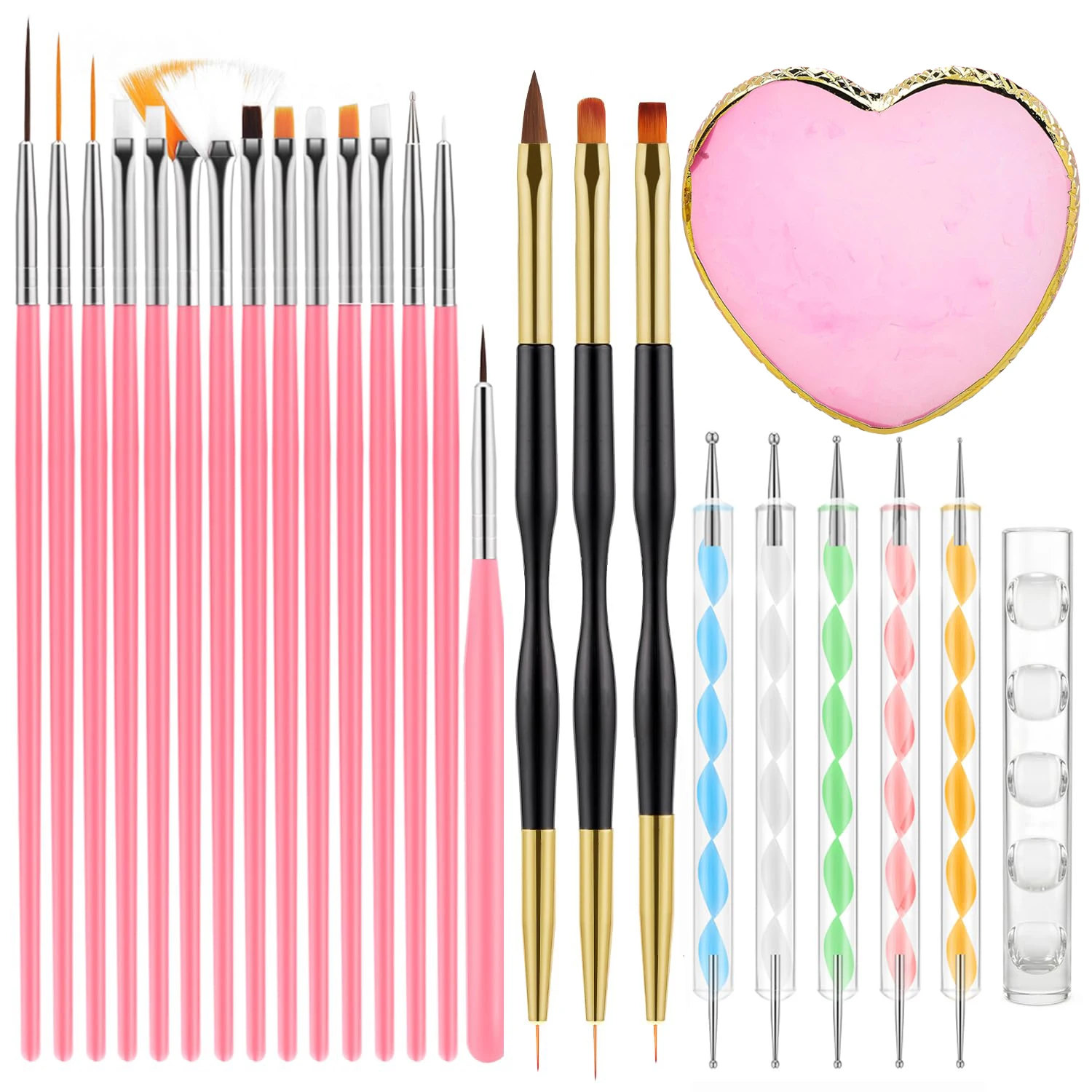 25-Piece Nail Brush Set – Fine - Detailing Brush Set recension och pris