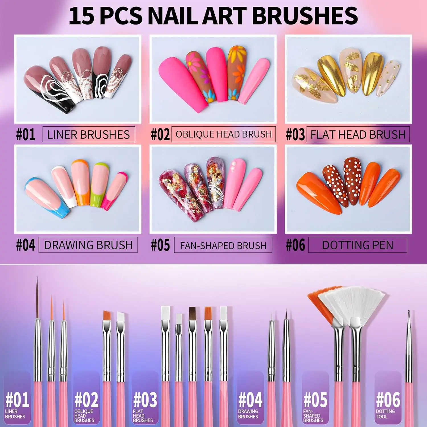 25-Piece Nail Brush Set – Fine - Detailing Brush Set recension och pris