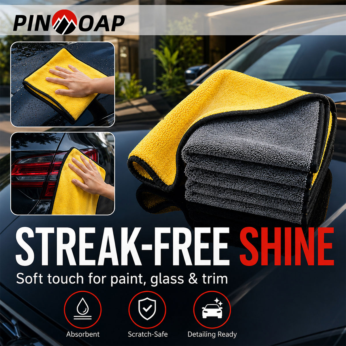 PINMOAP 1/3/5/10PCS Microfiber - Microfiber Towel Detailing recension och pris